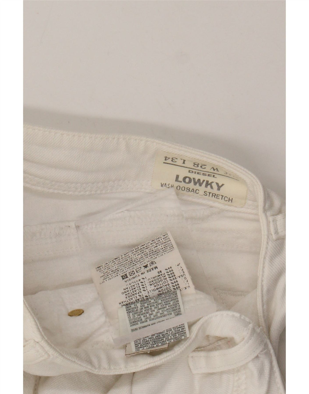 DIESEL Jean Lowky Slim Femme W28 L34 Coton Blanc