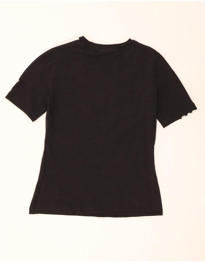 Adidas T-Shirt Femme Top UK 14 Coton Noir Moyen