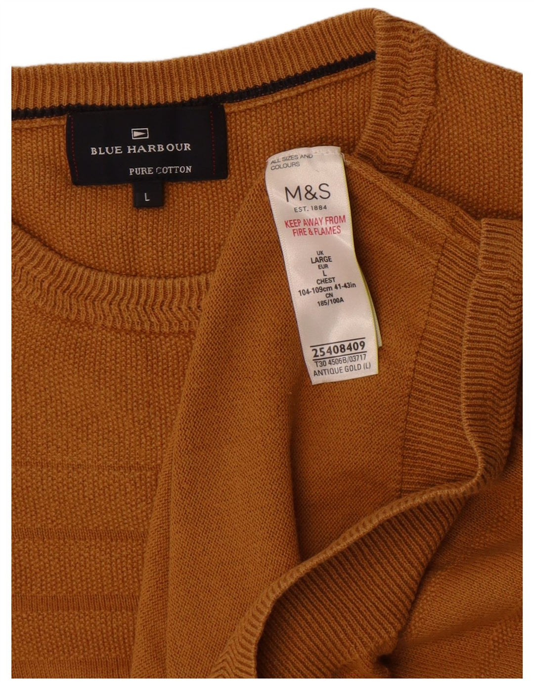 Marks & Spencer Pull à col rond bleu Harbour pour homme, grand doré