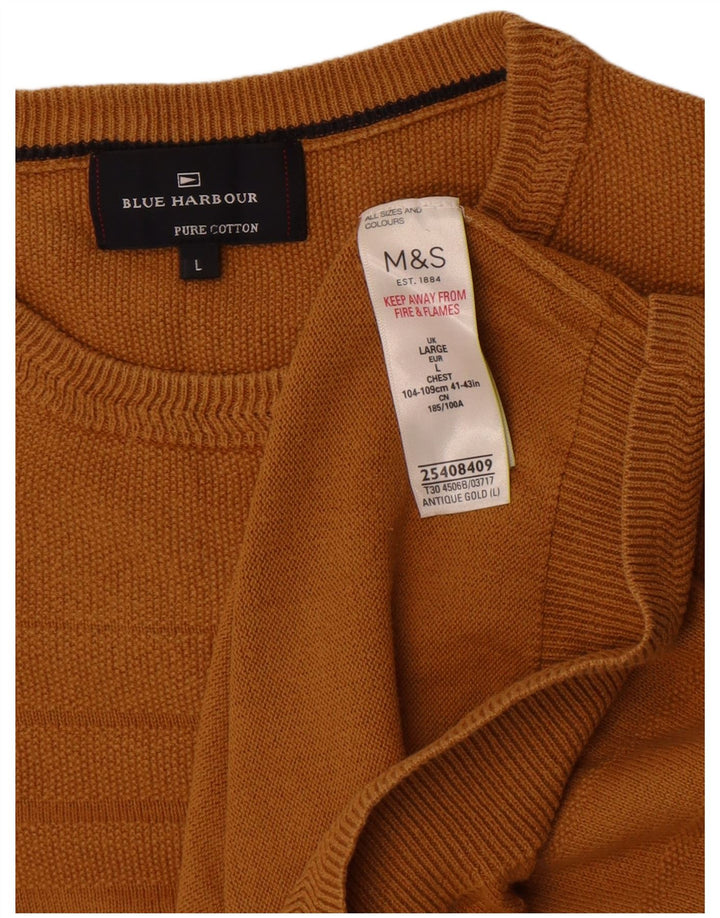 Marks & Spencer Pull à col rond bleu Harbour pour homme, grand doré