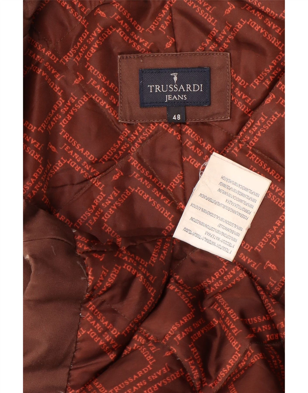 Trussardi Jeans Pardessus Femme IT 48 XL Marron Coton