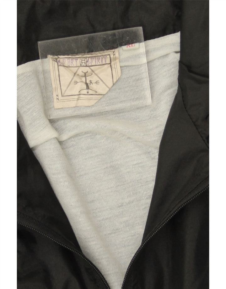vintage Mens Survêtement Top Veste XL Noir Colourblock Polyamide