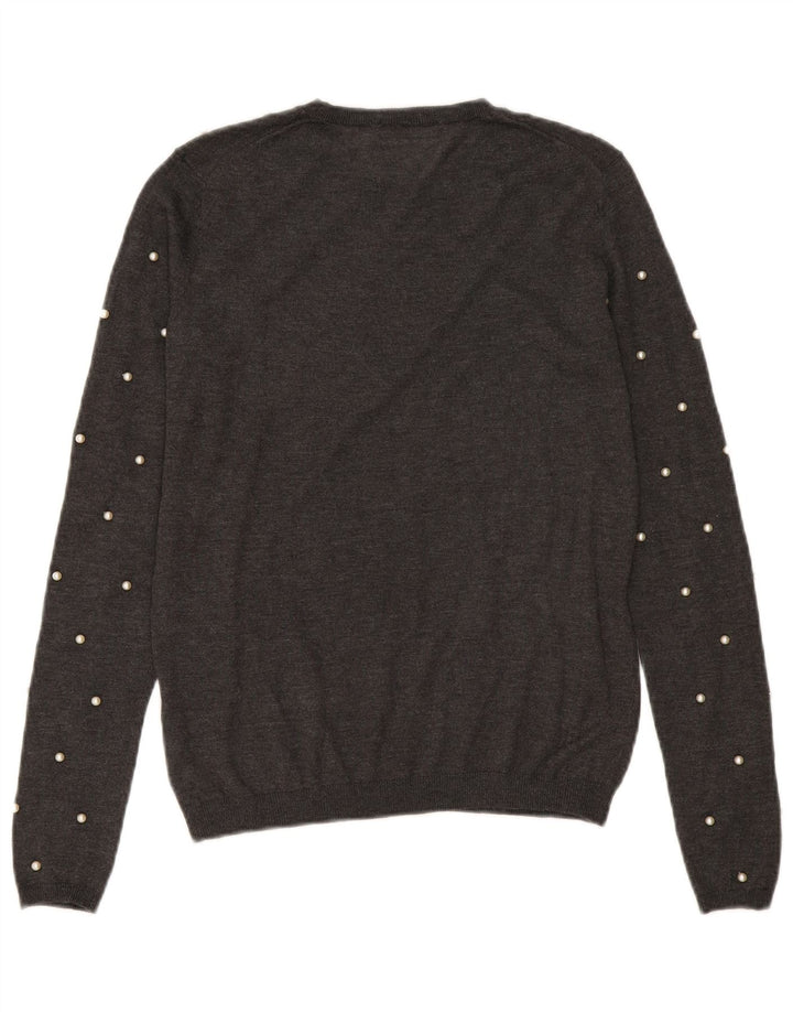 Zara Pull ras du cou pour femme UK 10 Small Gris Modal