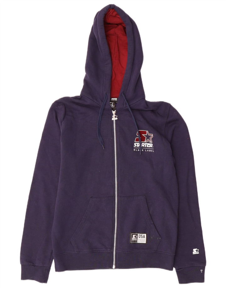 Starter Pull à capuche zippé pour homme en coton bleu marine moyen