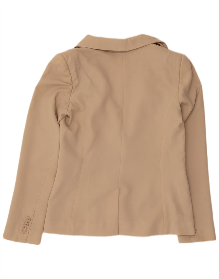 Benetton Veste Blazer 1 Bouton Femme UK 12 Beige Moyen