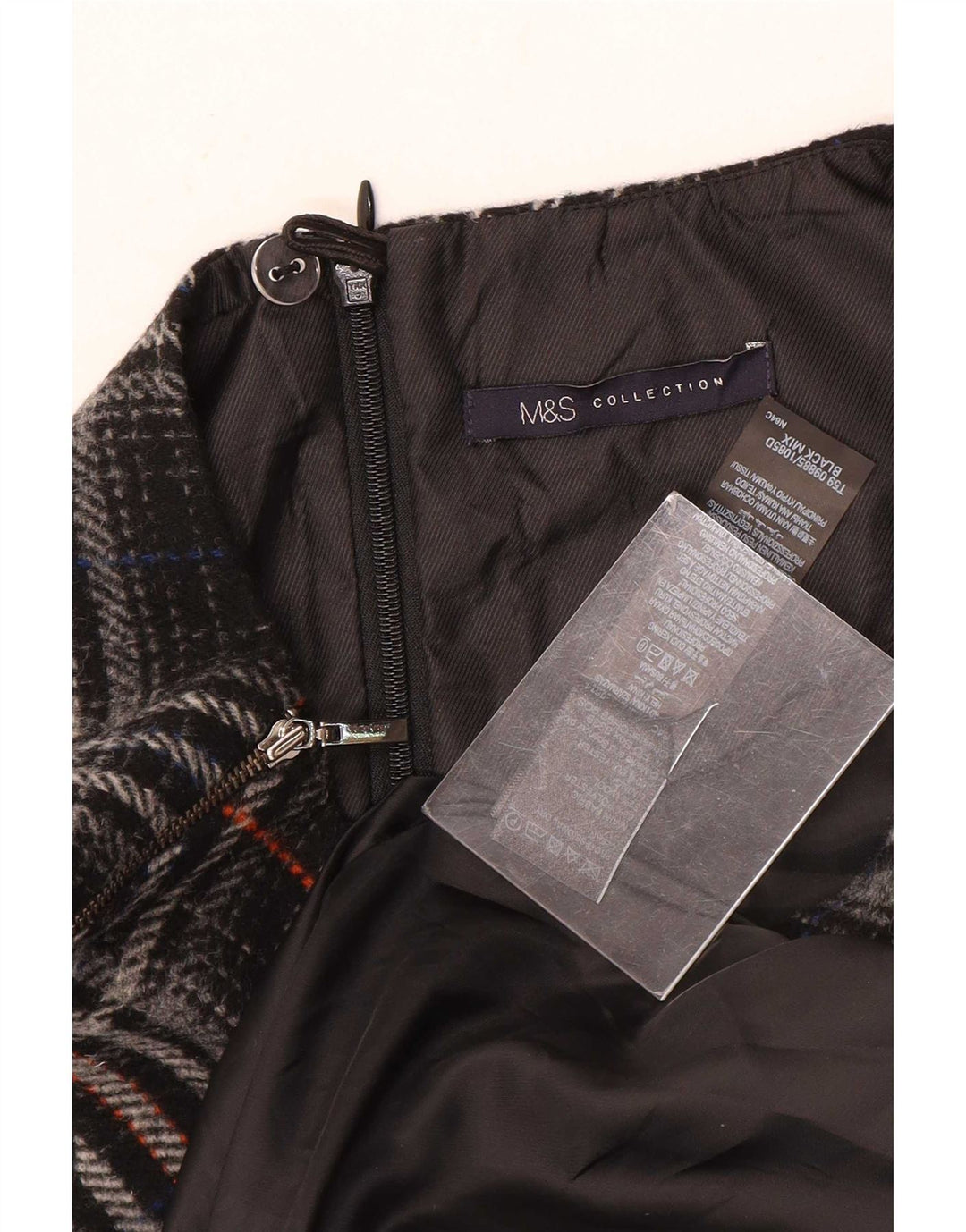 Marks & Spencer Robe droite sans manches pour femme UK 12 Medium Black Plaid