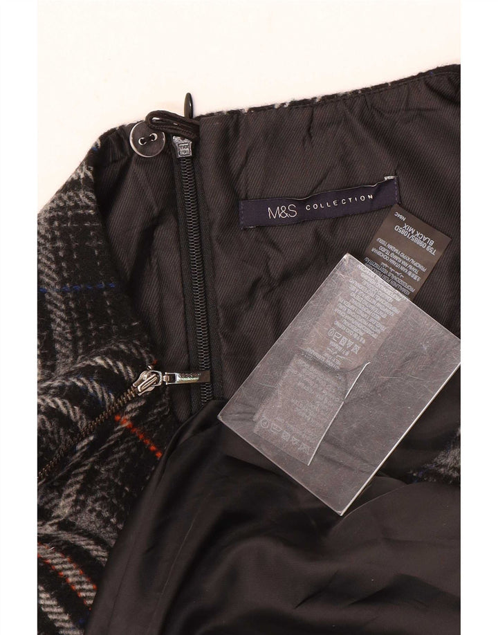 Marks & Spencer Robe droite sans manches pour femme UK 12 Medium Black Plaid
