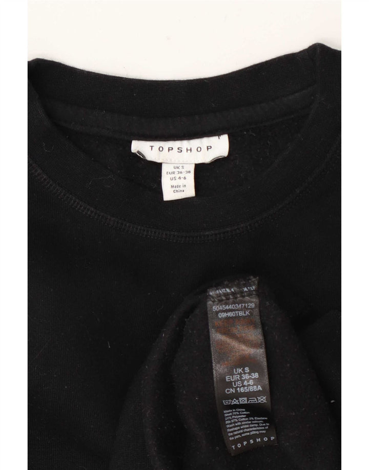 Topshop Sweat-shirt surdimensionné pour femme UK 10 Petit coton noir