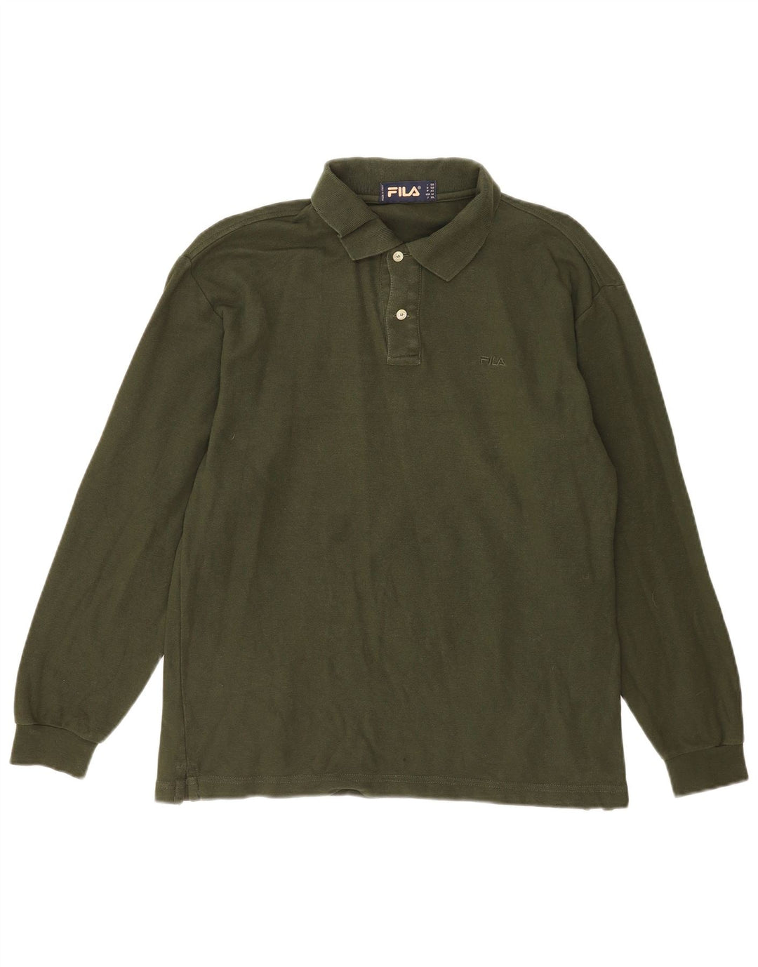Fila Polo à manches longues homme IT 50 coton vert moyen