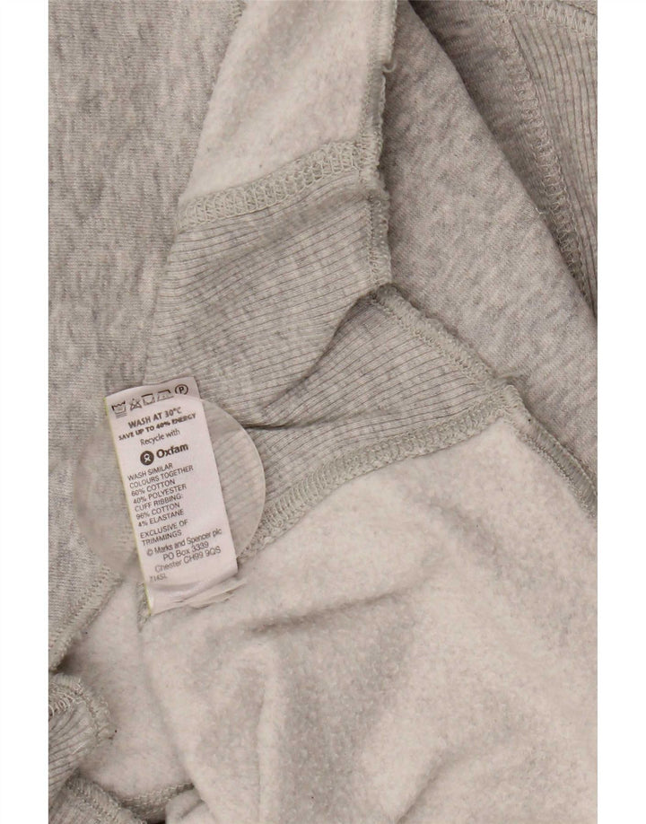 Marks & Spencer Pull à capuche pour femme UK 12 Gris moyen Coton