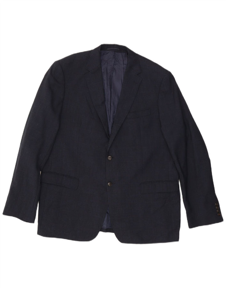 MARKS & SPENCER Veste blazer longue à 2 boutons pour homme EU 56 3XL Bleu marine Laine