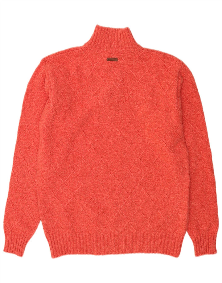 Marlboro Classics Pull à col zippé pour homme en laine mouchetée orange moyen