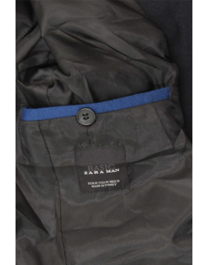 Zara Veste blazer à 2 boutons pour homme UK 38 Bleu marine moyen Polyester