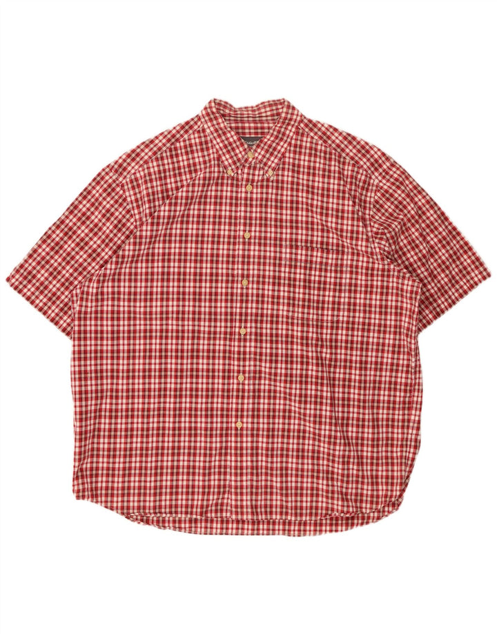 EDDIE BAUER Chemise à manches courtes pour homme XL Rouge à carreaux en coton