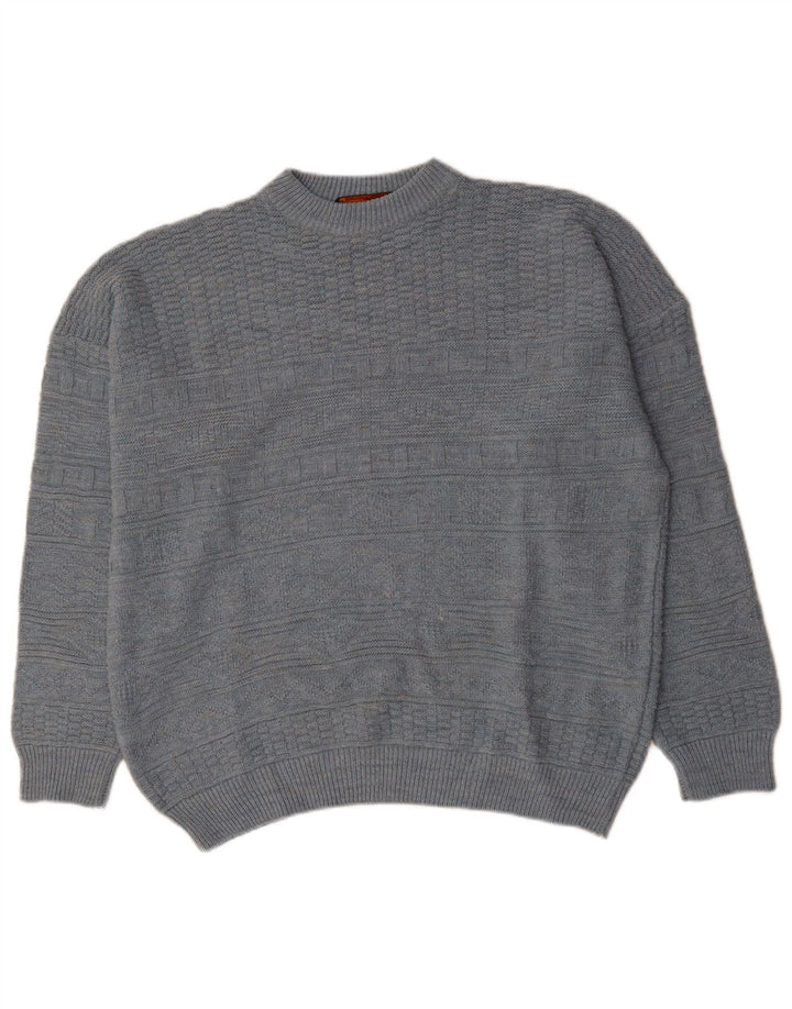 vintage Mens Crew Neck Jumper Pull XL Gris