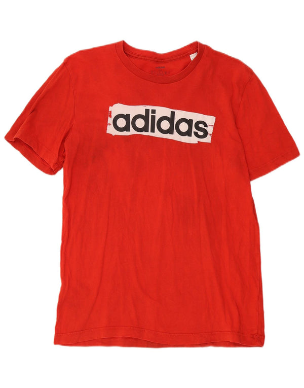 Adidas T-Shirt Graphique Homme Rouge Moyen Coton