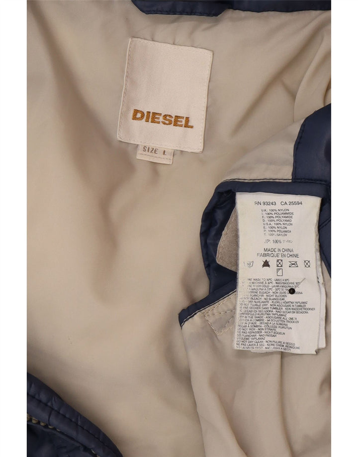 Diesel Veste matelassée pour homme UK 40 Large Bleu Marine Polyamide