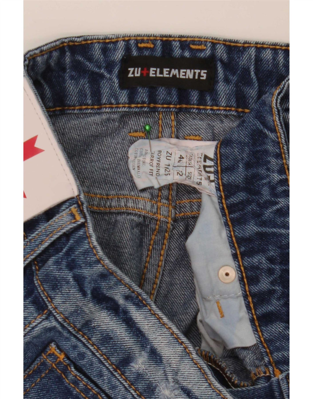 Zu Elements Jean slim carotte vieilli pour homme W32 L28 en coton bleu