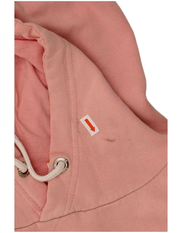 ELLESSE Pull à capuche surdimensionné graphique pour femme UK 6 XS Rose