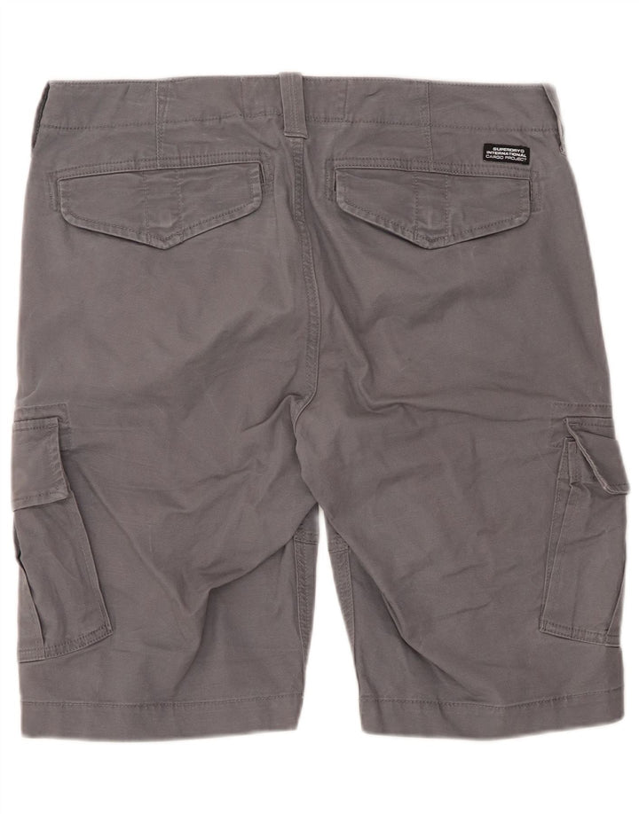 SUPERDRY Short Cargo Homme W32 Gris Moyen Coton