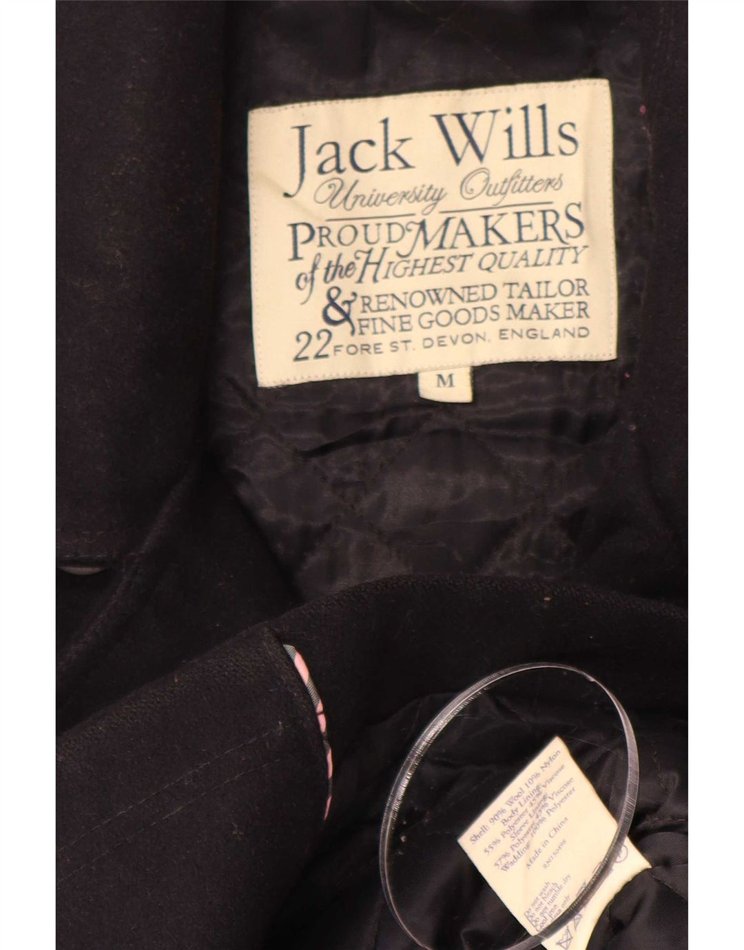 Jack Wills Caban pour homme UK 38 Laine bleu marine moyen
