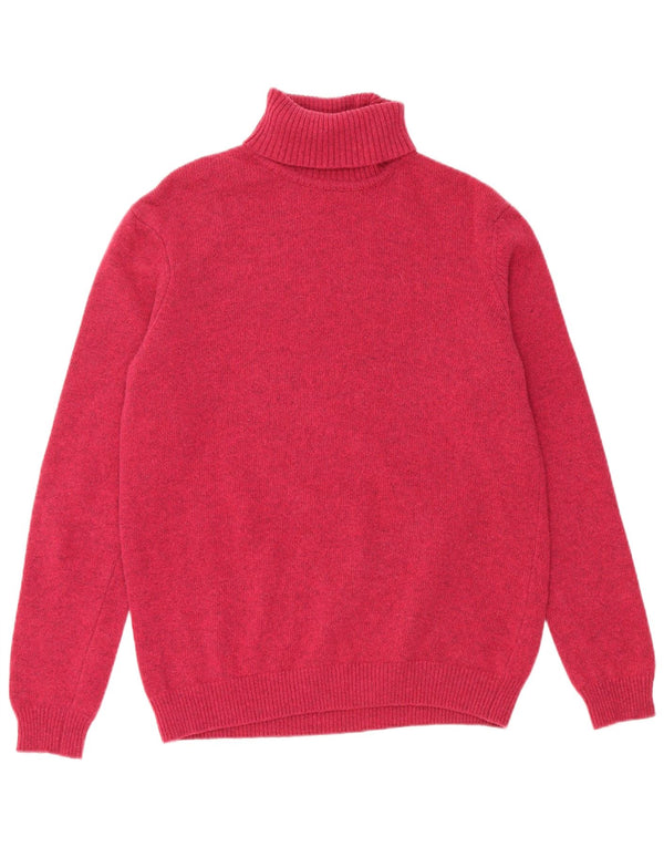 WoolOvers Pull col roulé pour femme UK 16 Large Rose Laine vierge