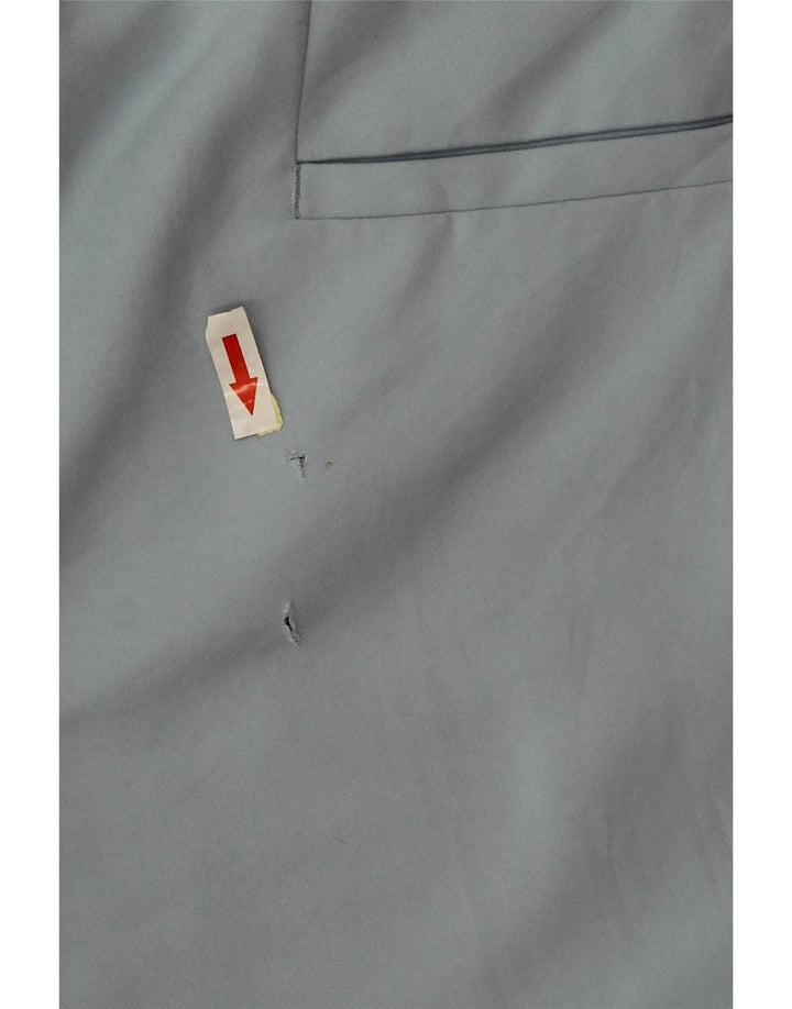Zara Pantalon Chino Court Femme Moyen W30 L26 Bleu