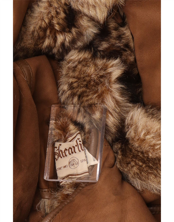Sinclair Manteau en peau de mouton surdimensionné pour femme EU 40 en peau de mouton marron moyen