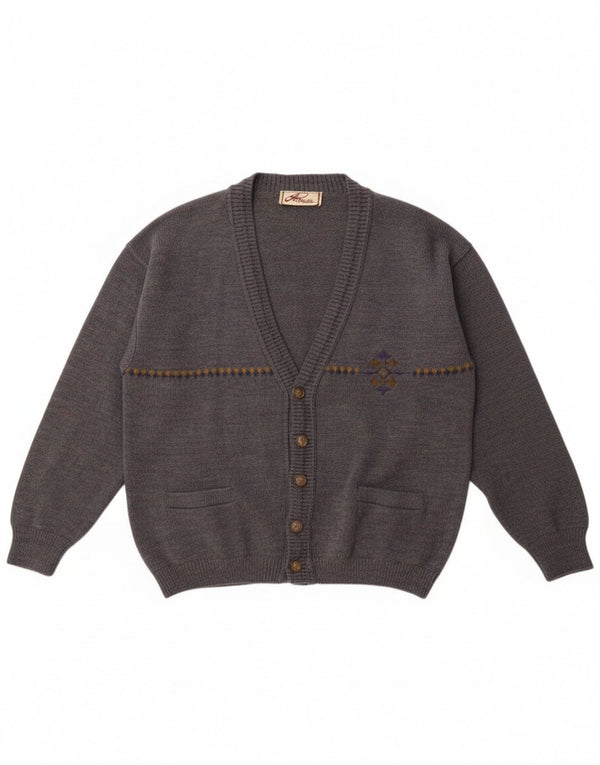 Rodes Homme Cardigan Pull Large Gris Laine