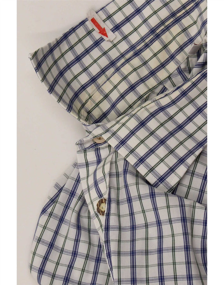 Gloriette Chemise Homme Taille 43 Grand Coton à Carreaux Blanc