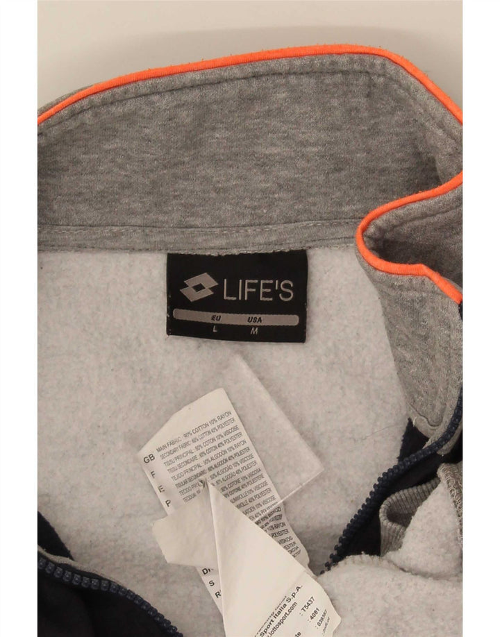 Lotto Veste de survêtement pour homme en coton color block Taille L Gris
