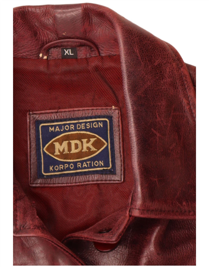 MDK Veste en cuir pour femme UK 18 XL Bordeaux