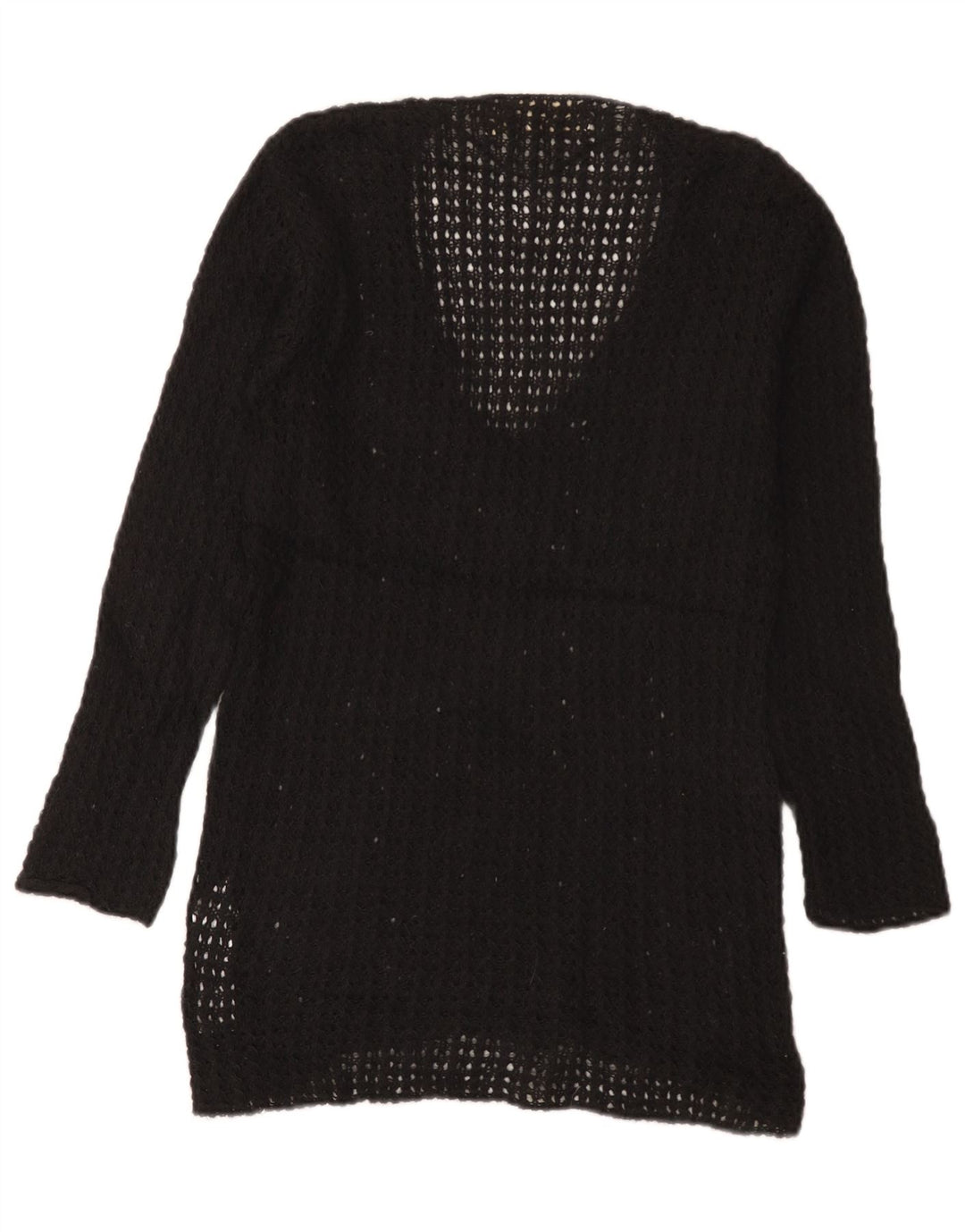 Zara Pull col en V pour femme UK 12 Acrylique noir moyen