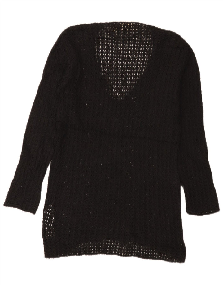 Zara Pull col en V pour femme UK 12 Acrylique noir moyen