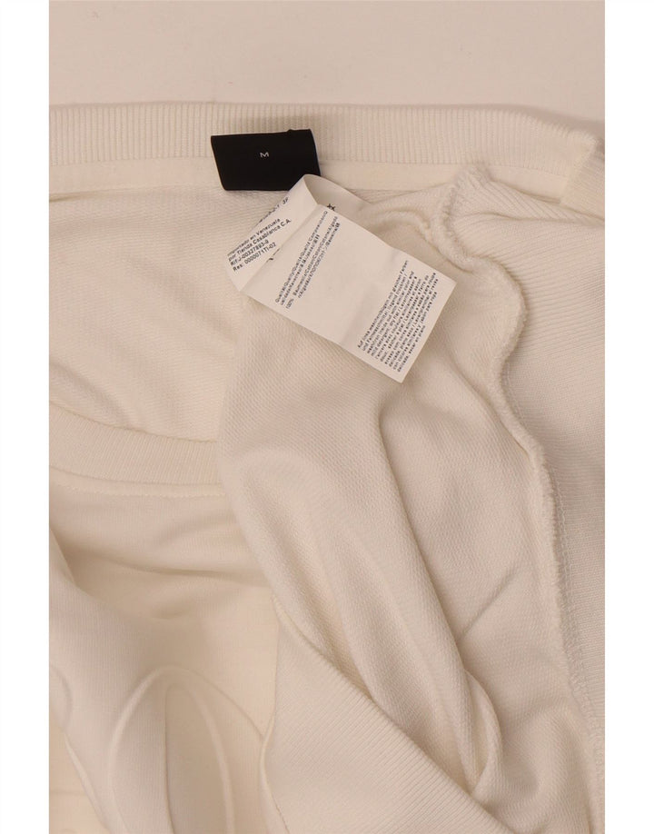 HUGO BOSS Sweat-shirt graphique en coton blanc moyen |