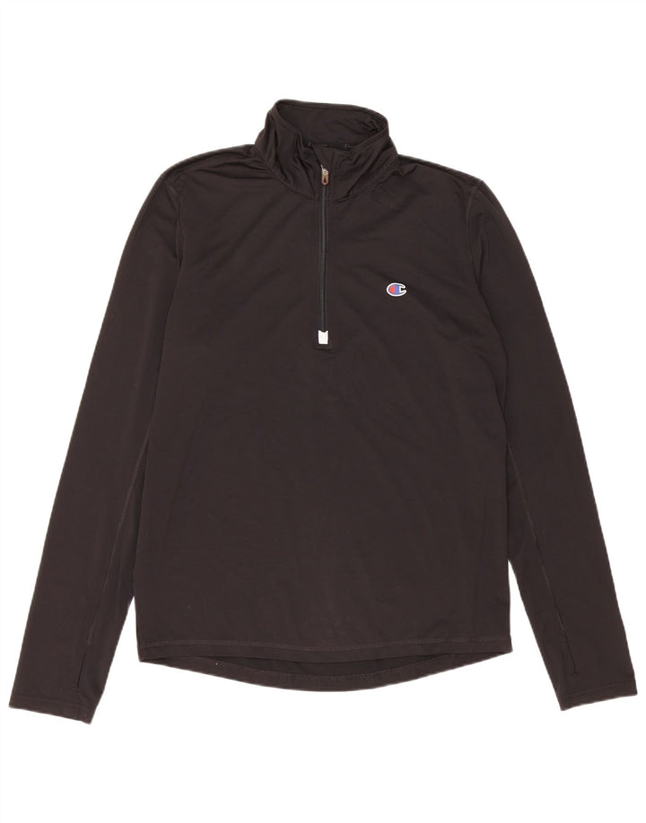 CHAMPION Haut de Survêtement Pull à Col Zippé pour Homme Petit Noir