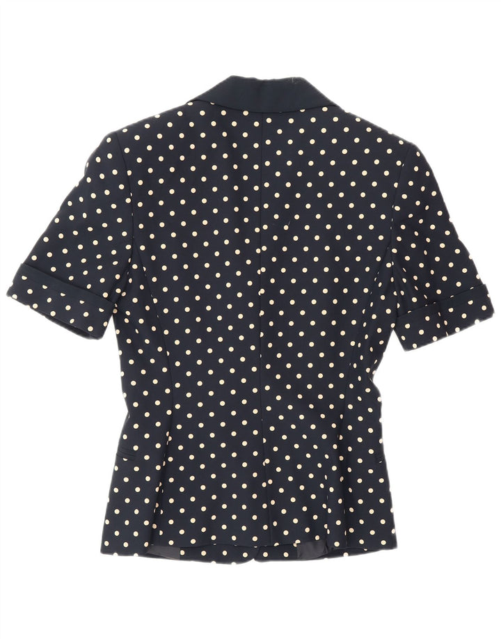 Caloma Veste Blazer 1 Bouton Femme IT 40 Petit Bleu Marine à Pois