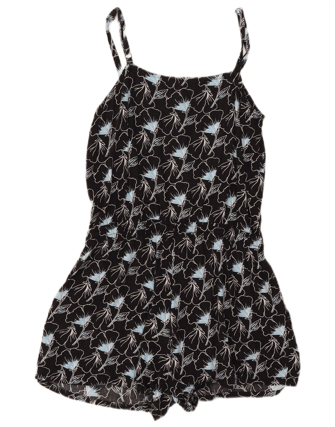 Levi's Combishort Sans Manches Femme UK 10 Petit Noir Floral Viscose