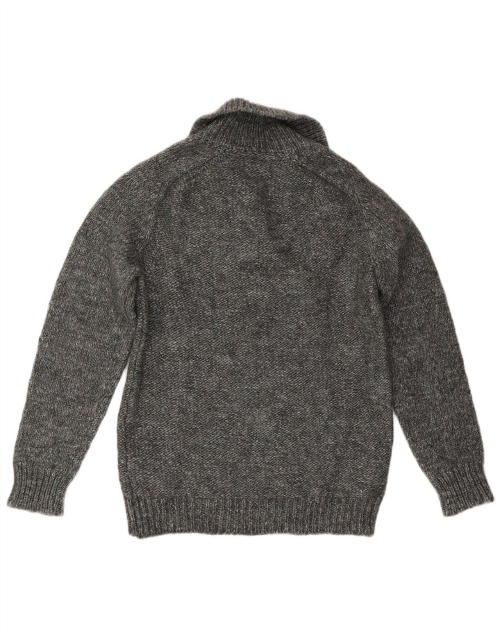 Gas Pull Col Polo Homme Gris Moyen Laine Mouchetée