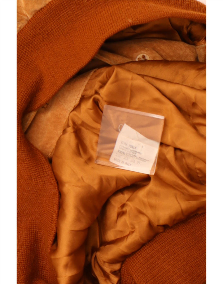 VINTAGE Veste bomber en daim pour homme UK 42 XL Cuir marron