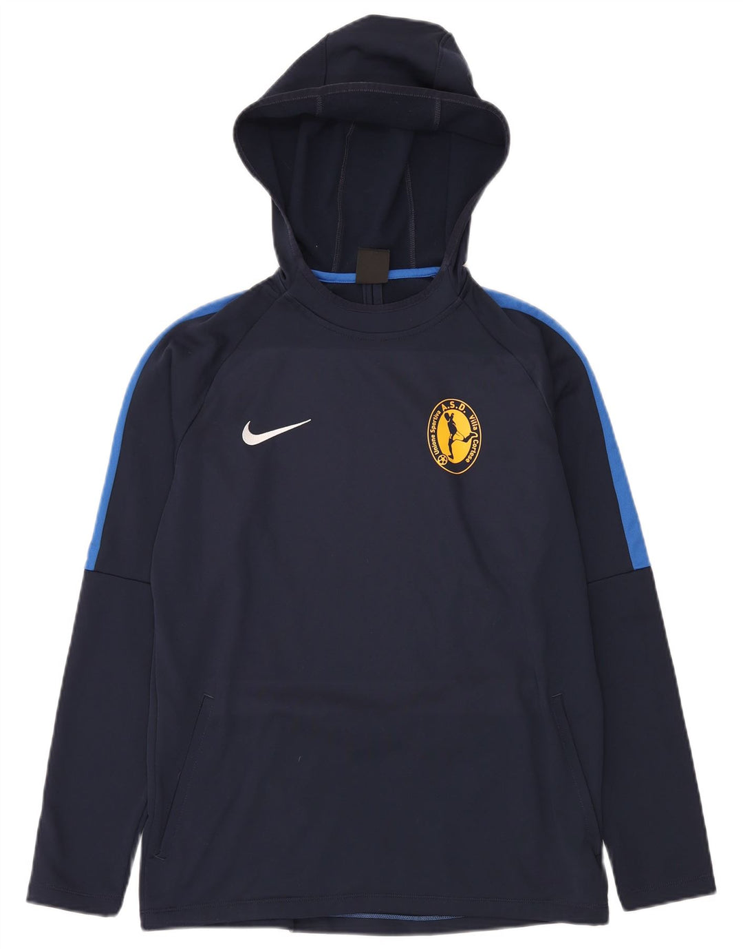 NIKE Pull à capuche Dri Fit pour homme en polyester color block bleu marine moyen