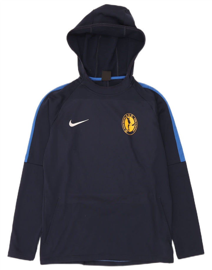 NIKE Pull à capuche Dri Fit pour homme en polyester color block bleu marine moyen