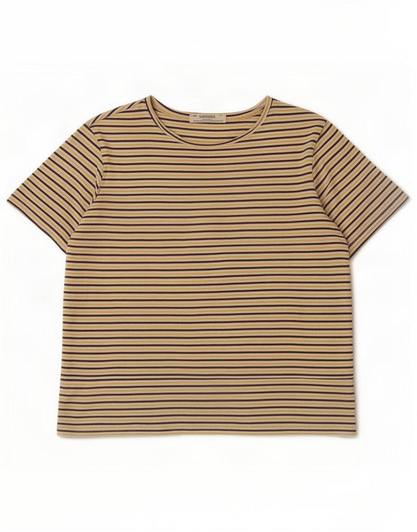 Zara Femme Trafaluc T-Shirt Top UK 14 Medium Multicolore Pinstripe