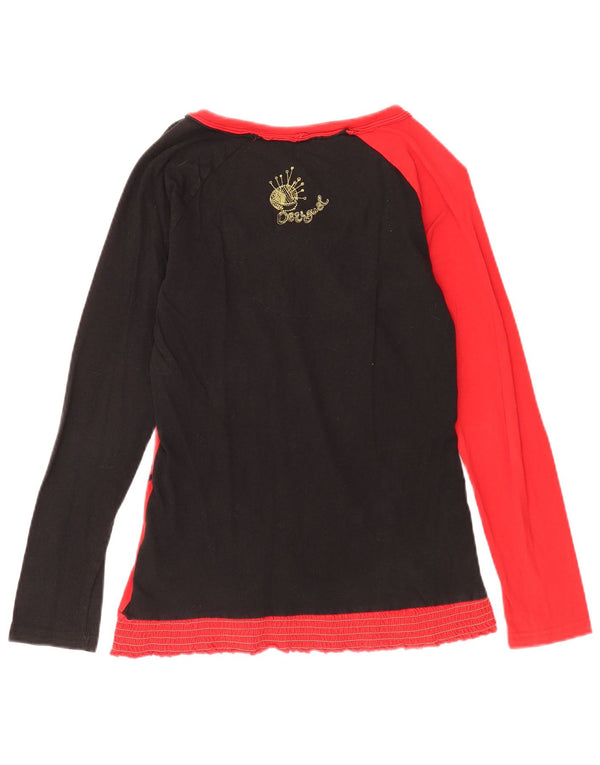 Desigual Haut graphique à manches longues pour femme UK 12 Medium Red Floral