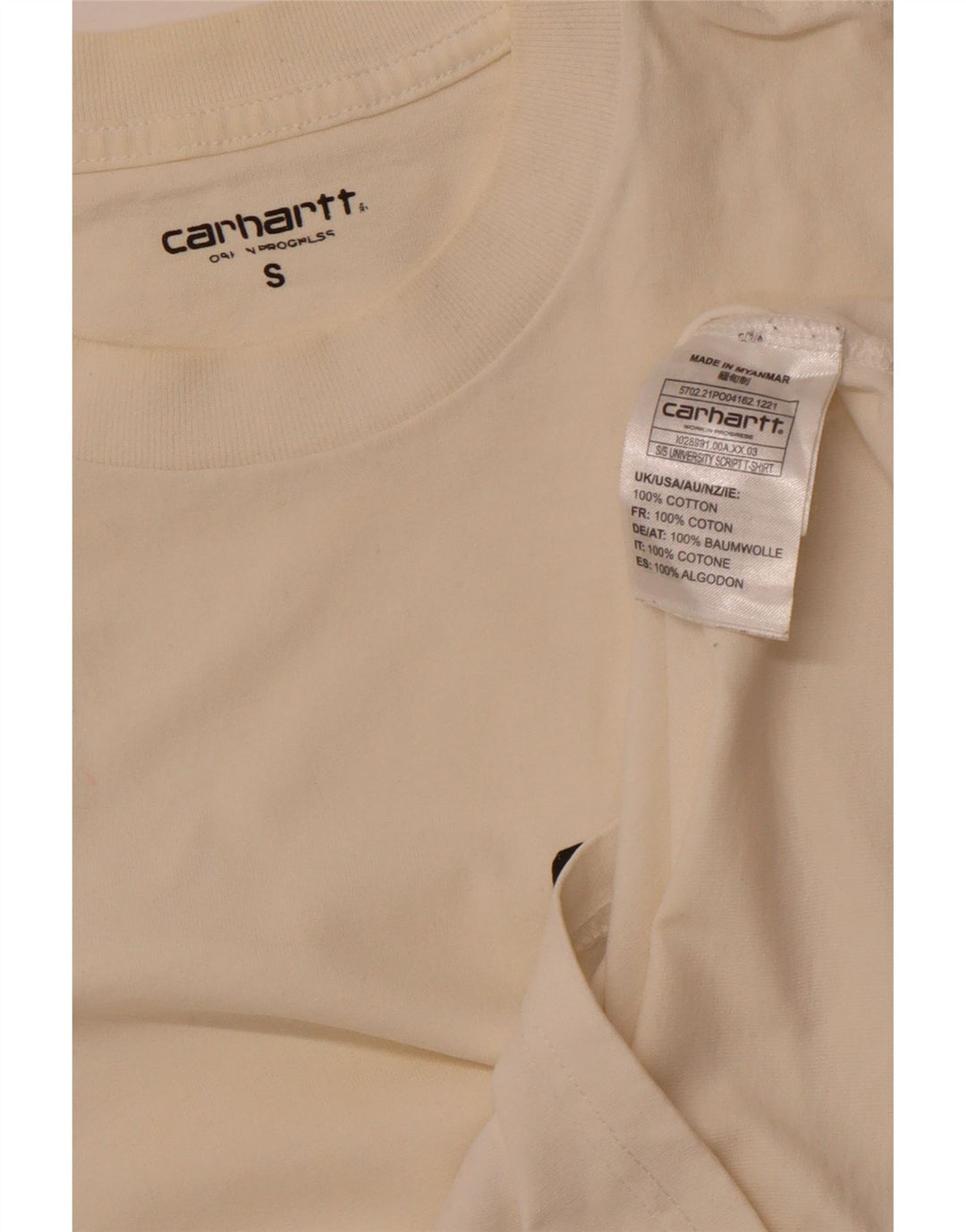 CARHARTT T-shirt graphique pour homme en coton blanc cassé