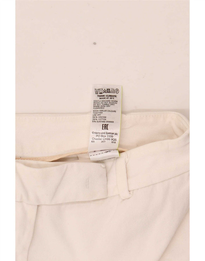Marks & Spencer Pantalon de costume slim pour femme UK 12 Medium W30 L28 Blanc cassé