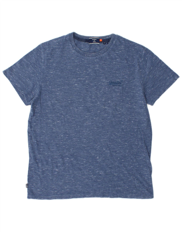 SUPERDRY Mens T-Shirt Top Medium Blue Cotton