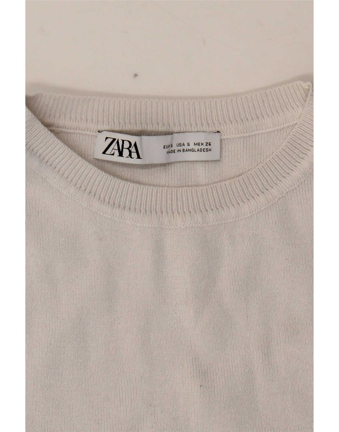 Zara Femmes Crop Débardeur UK 8 Petit Blanc