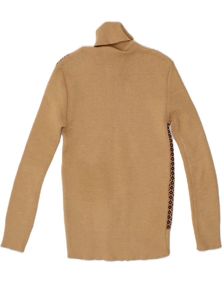 VINTAGE Womens Roll Neck Jumper Sweater UK 8 Small Brown Argyle/Diamond Vintage Vintage and Second-Hand Vintage from Messina Hembry 