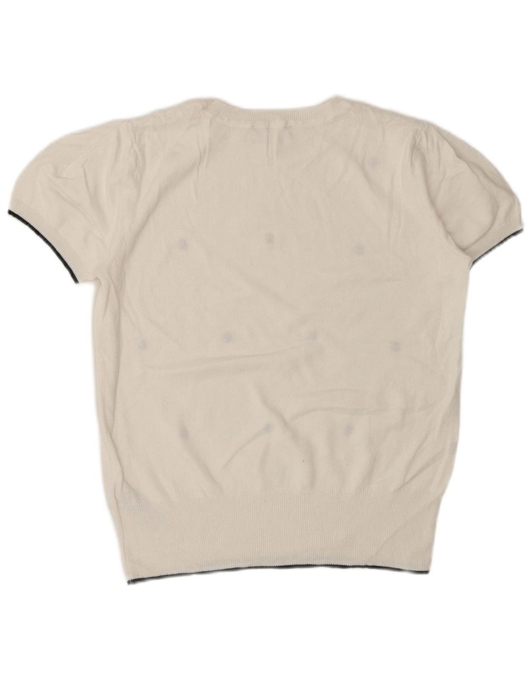 Oasis Pull à col rond pour femme UK 10 Petit Blanc à pois